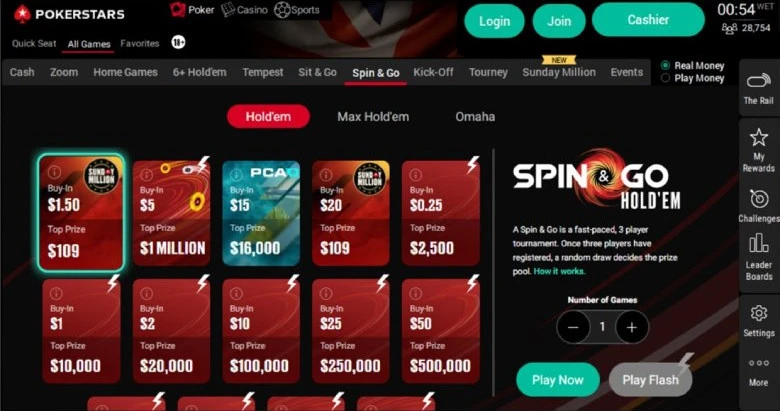 PokerStars poker en ligne France tournois et tables
